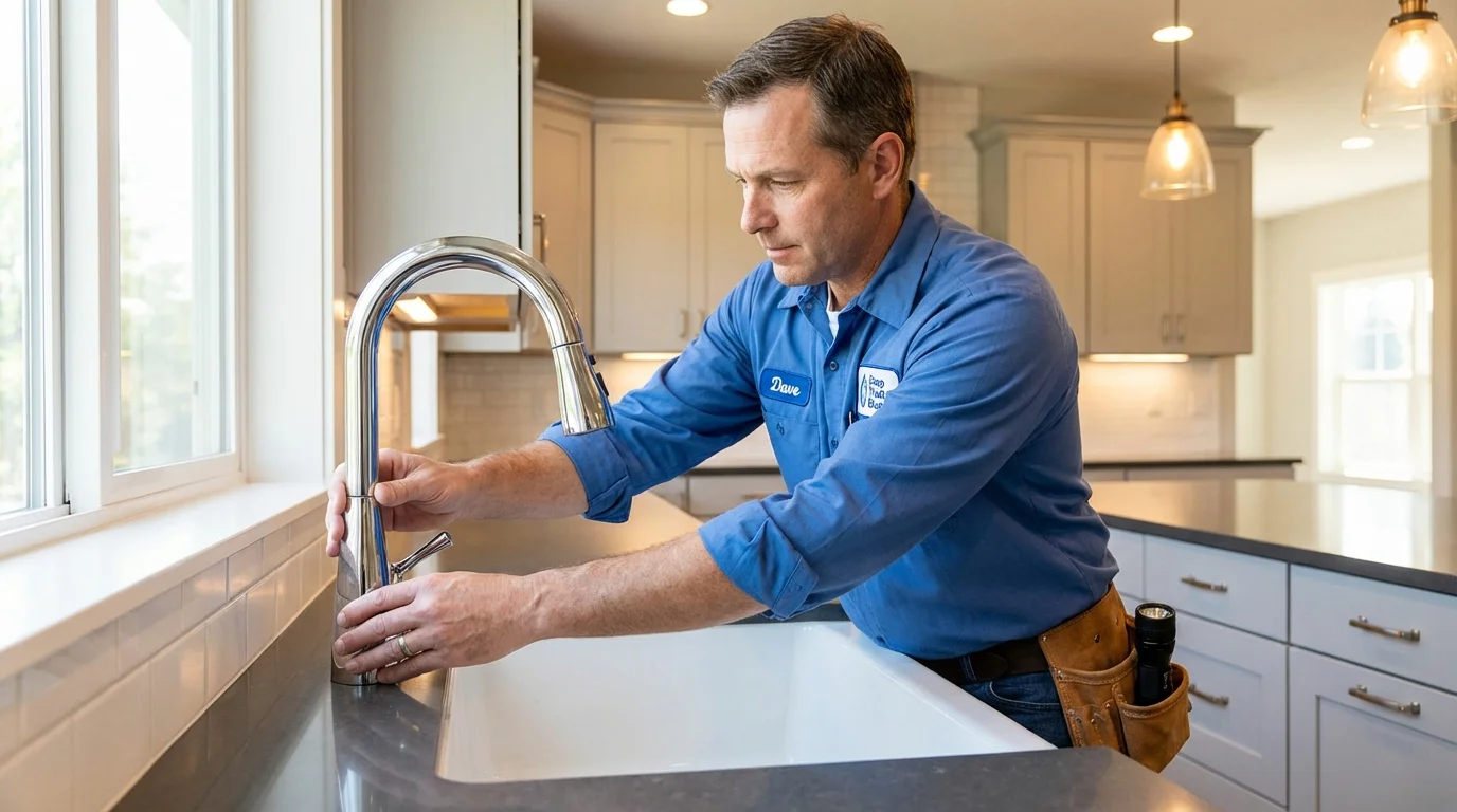 Kitchen faucet installation by Johns Plumbing LLC in Dansville